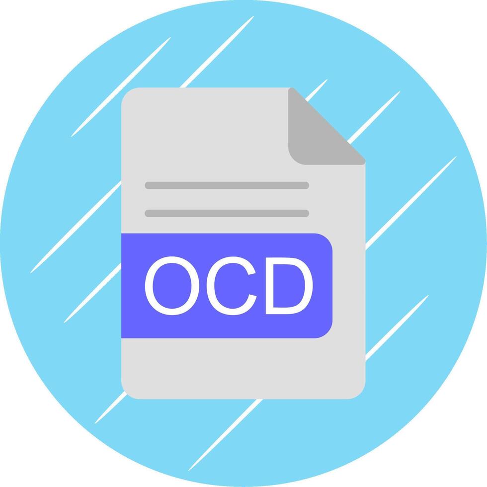 OCD File Format Flat Circle Icon Design vector