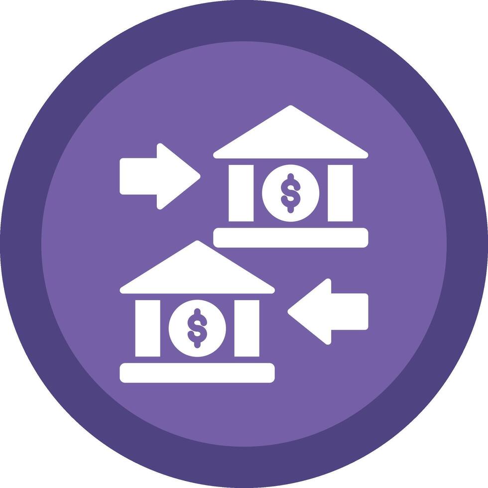 Bank to Bank Glyph Due Circle Icon Design vector