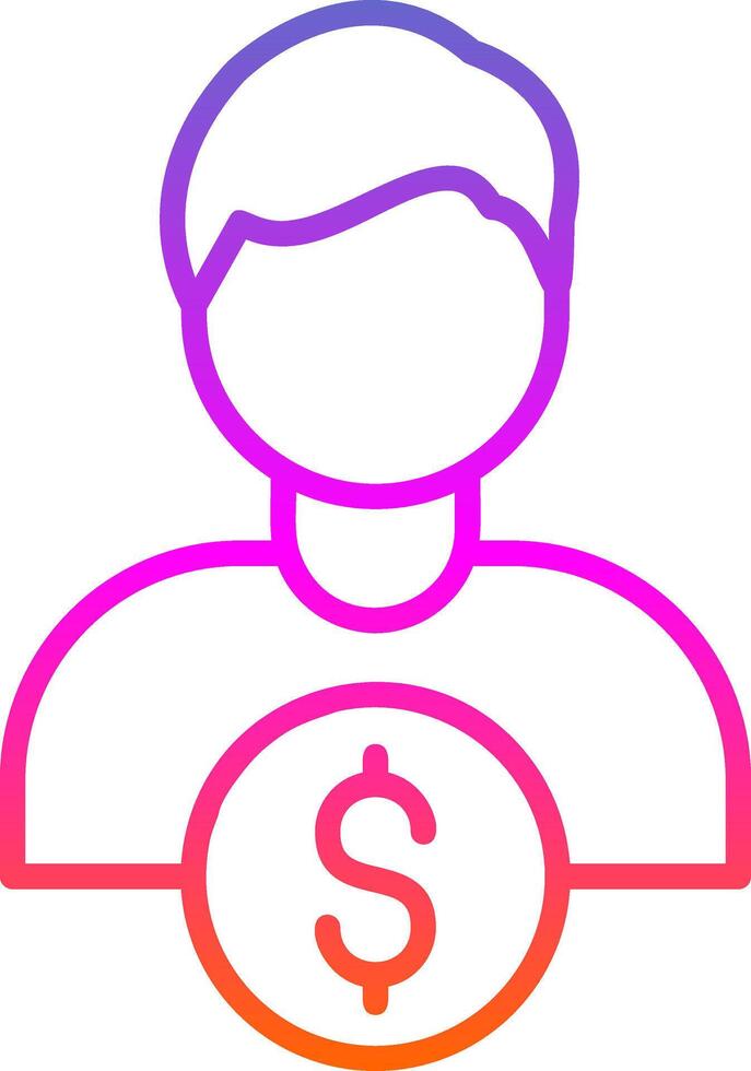 Business User Line Gradient Icon Design vector