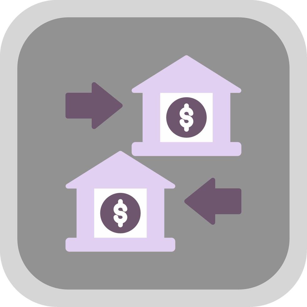 Bank to Bank Flat round corner Icon Design vector