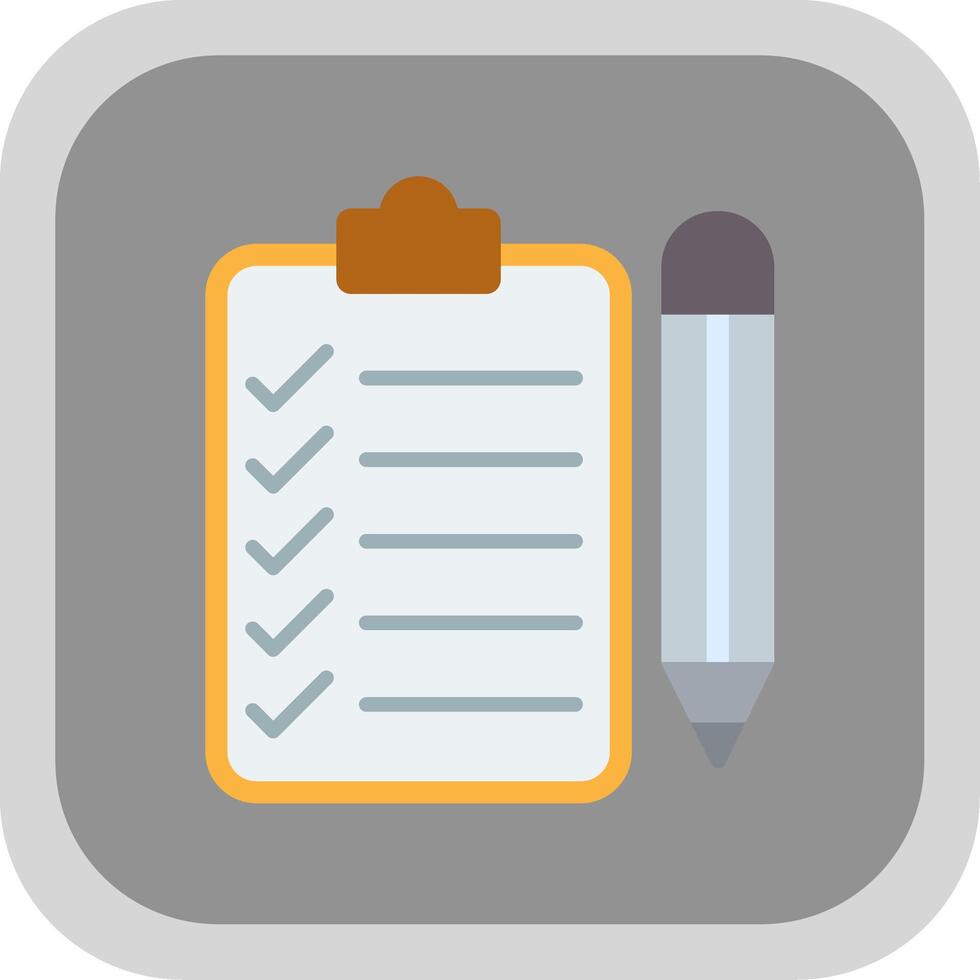 Checklist Flat round corner Icon Design vector