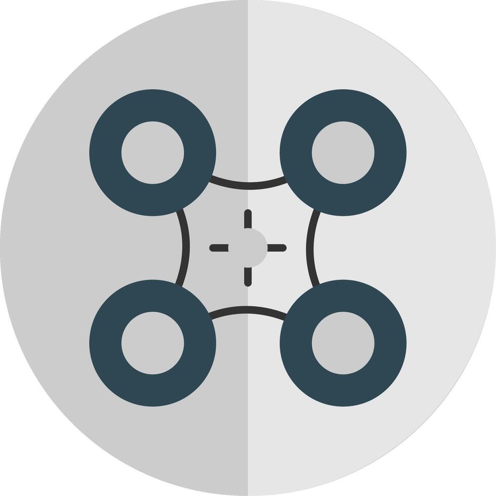 Drone Flat Scale Icon Design vector