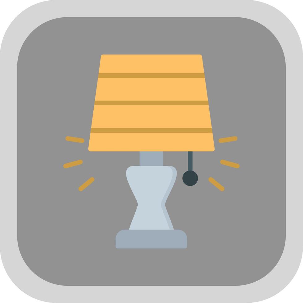 Lamp Flat round corner Icon Design vector