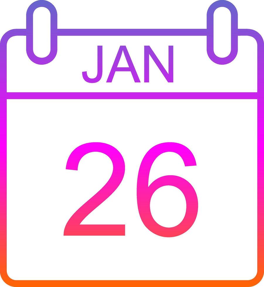 January Line Gradient Icon Design vector