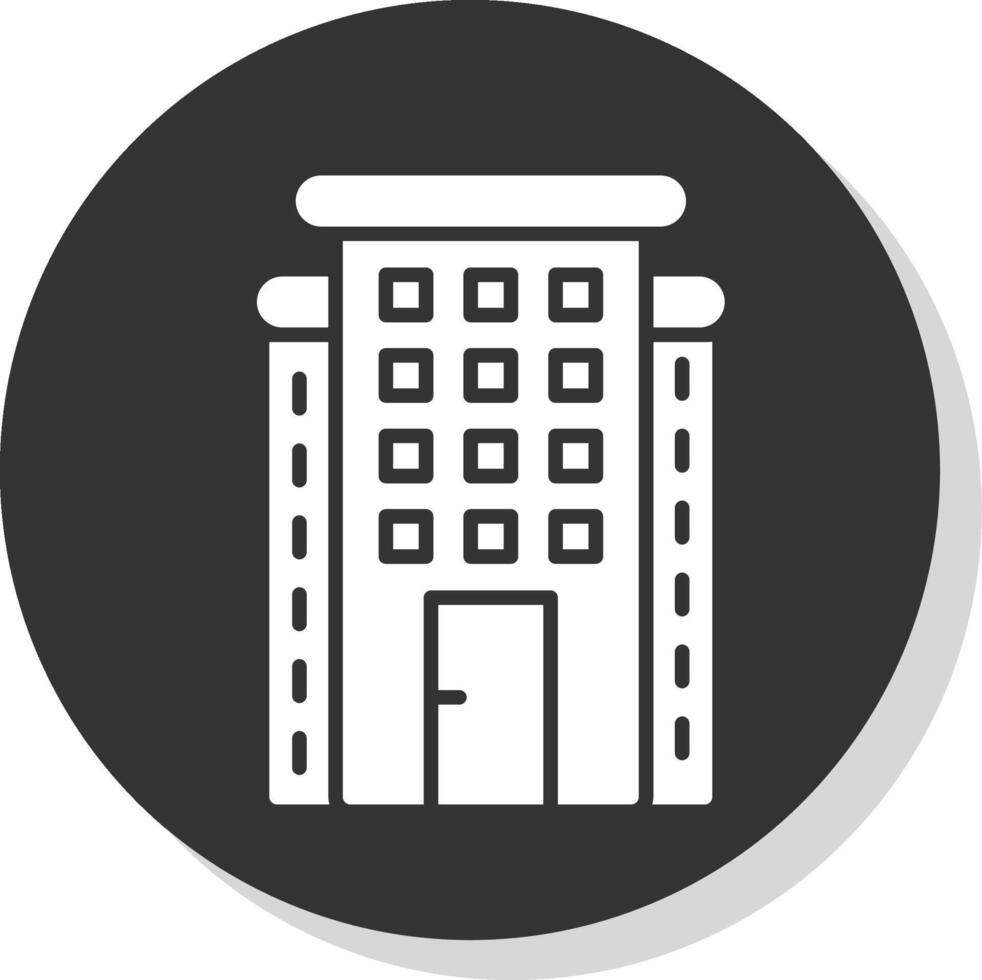 Skyscraper Glyph Shadow Circle Icon Design vector