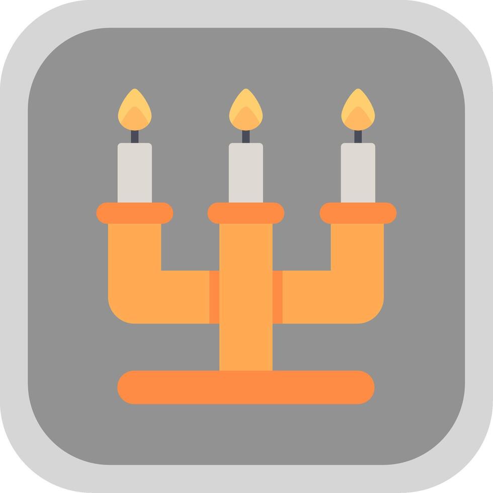 Candelabra Flat round corner Icon Design vector