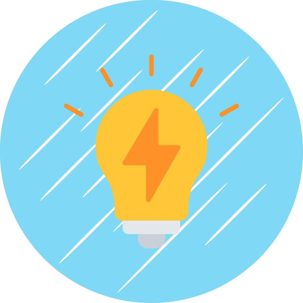 Light Bolt Flat Circle Icon Design vector