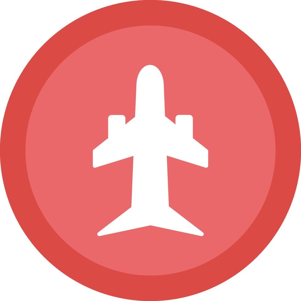Plane Glyph Due Circle Icon Design vector