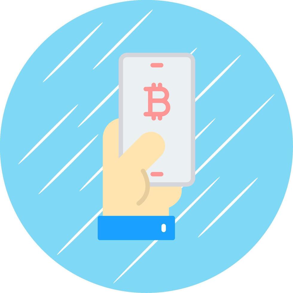 Pay Bitcoin Flat Circle Icon Design vector