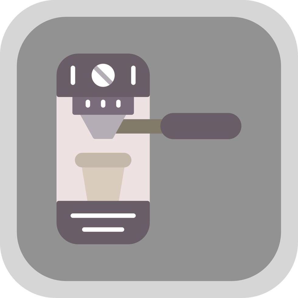 Coffee Machine Flat round corner Icon Design vector