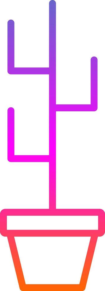Cactus Line Gradient Icon Design vector