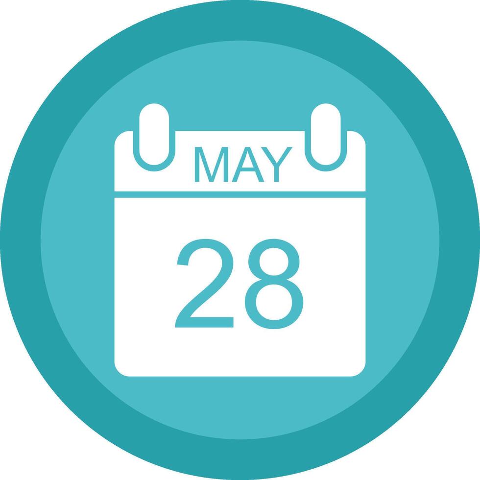 May Glyph Due Circle Icon Design vector