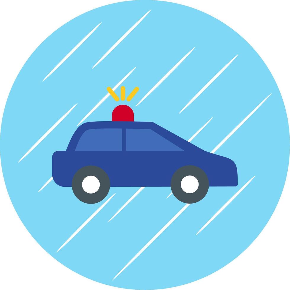 Police Van Flat Circle Icon Design vector