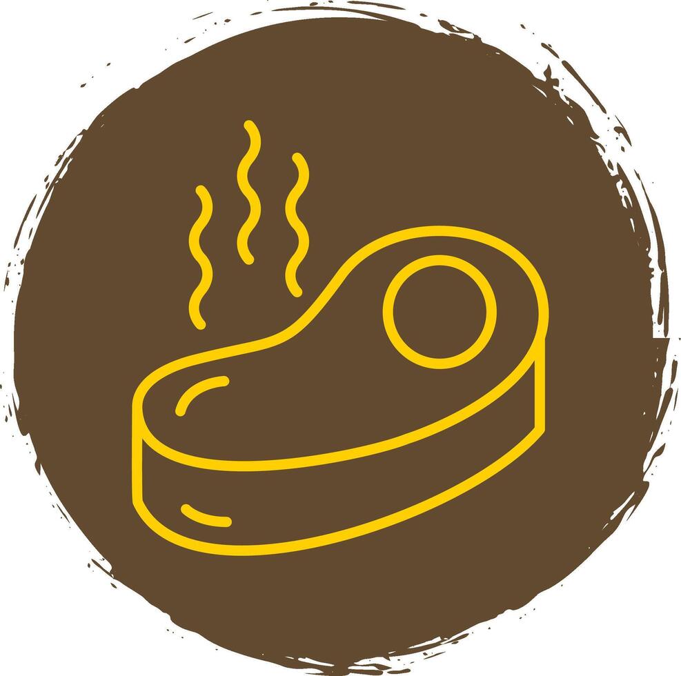 Steak Line Circle Sticker Icon vector