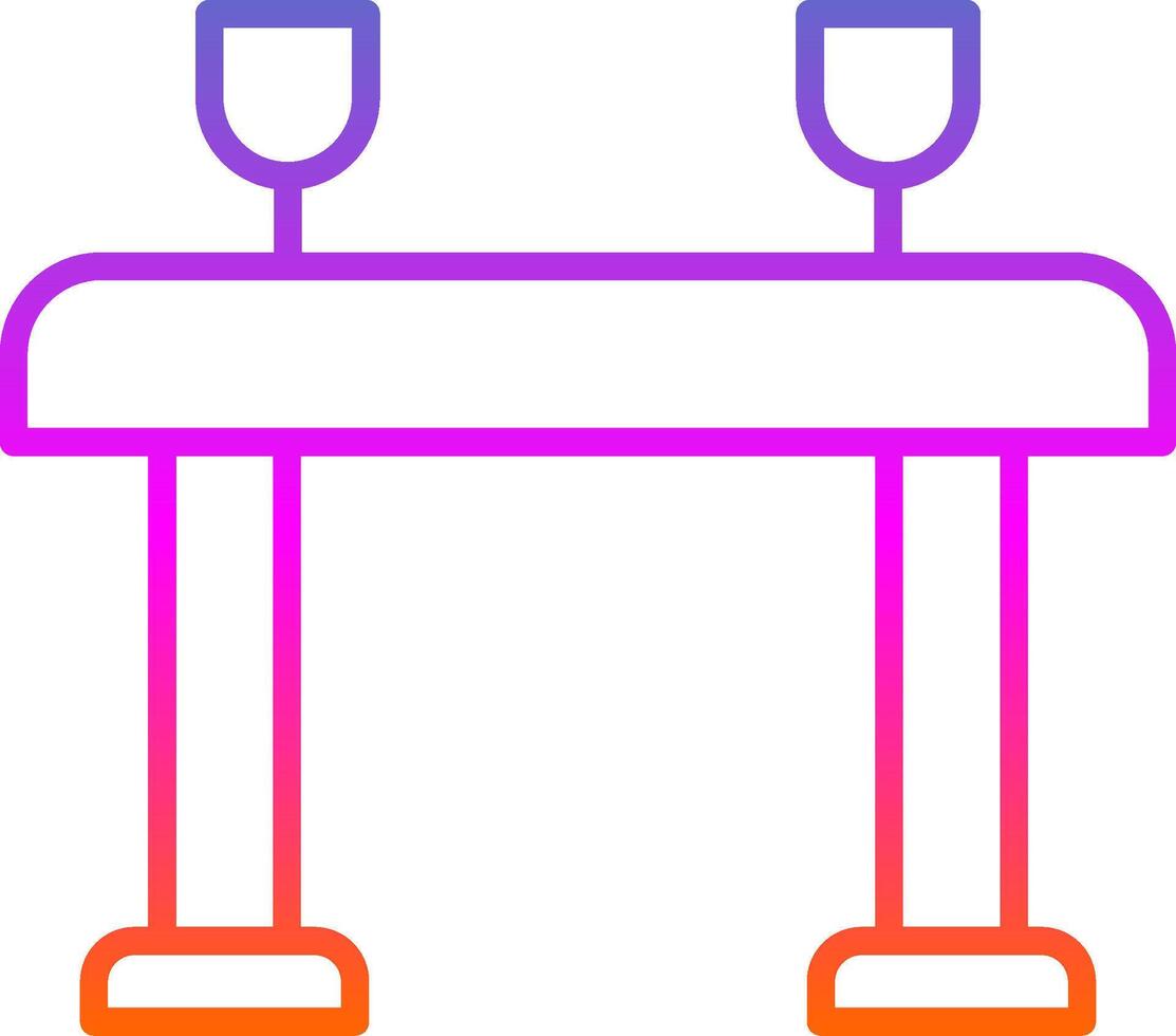 Table Line Gradient Icon Design vector