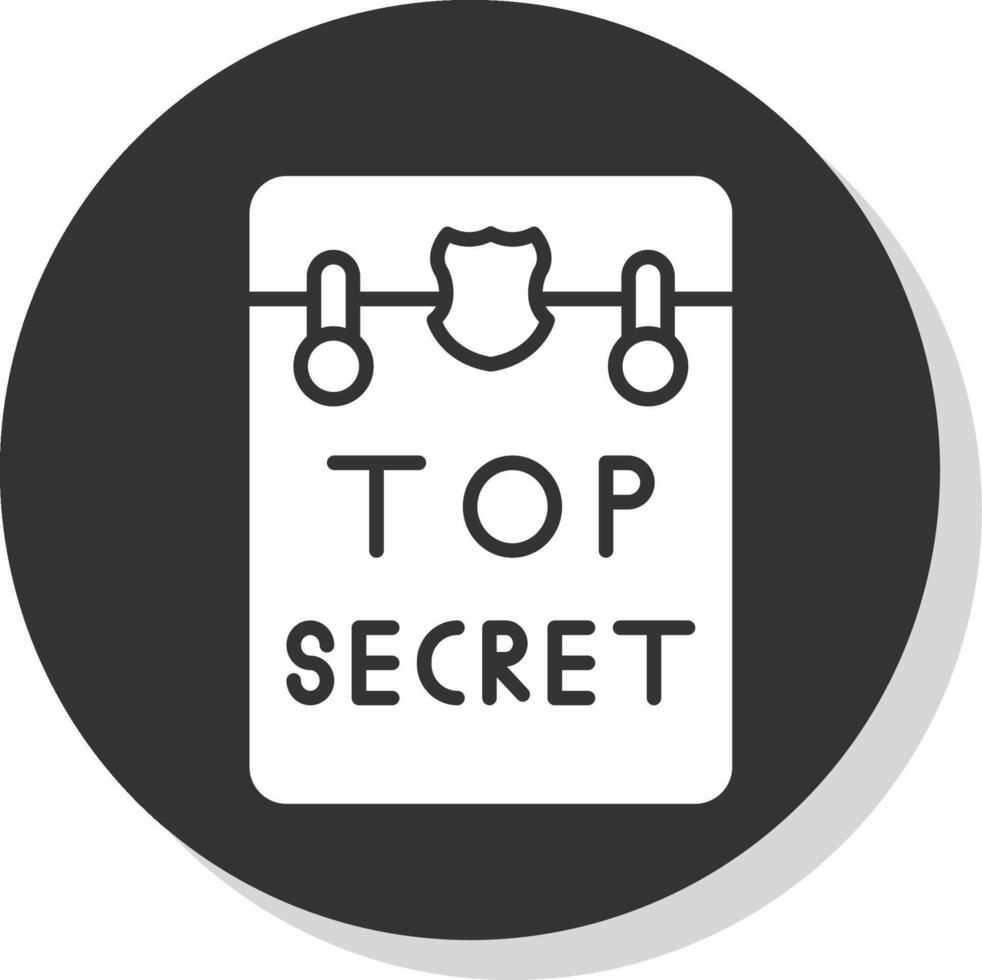 Top Secret Glyph Shadow Circle Icon Design vector