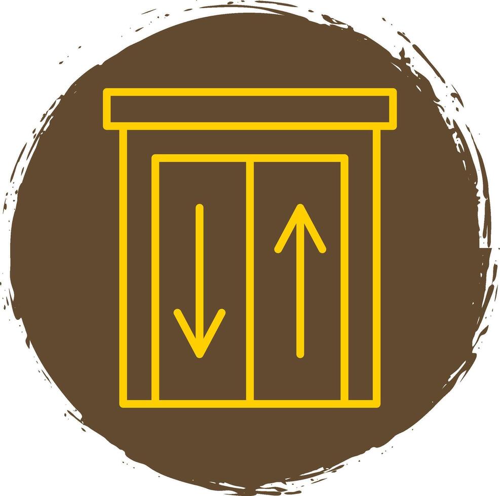 Elevator Line Circle Sticker Icon vector