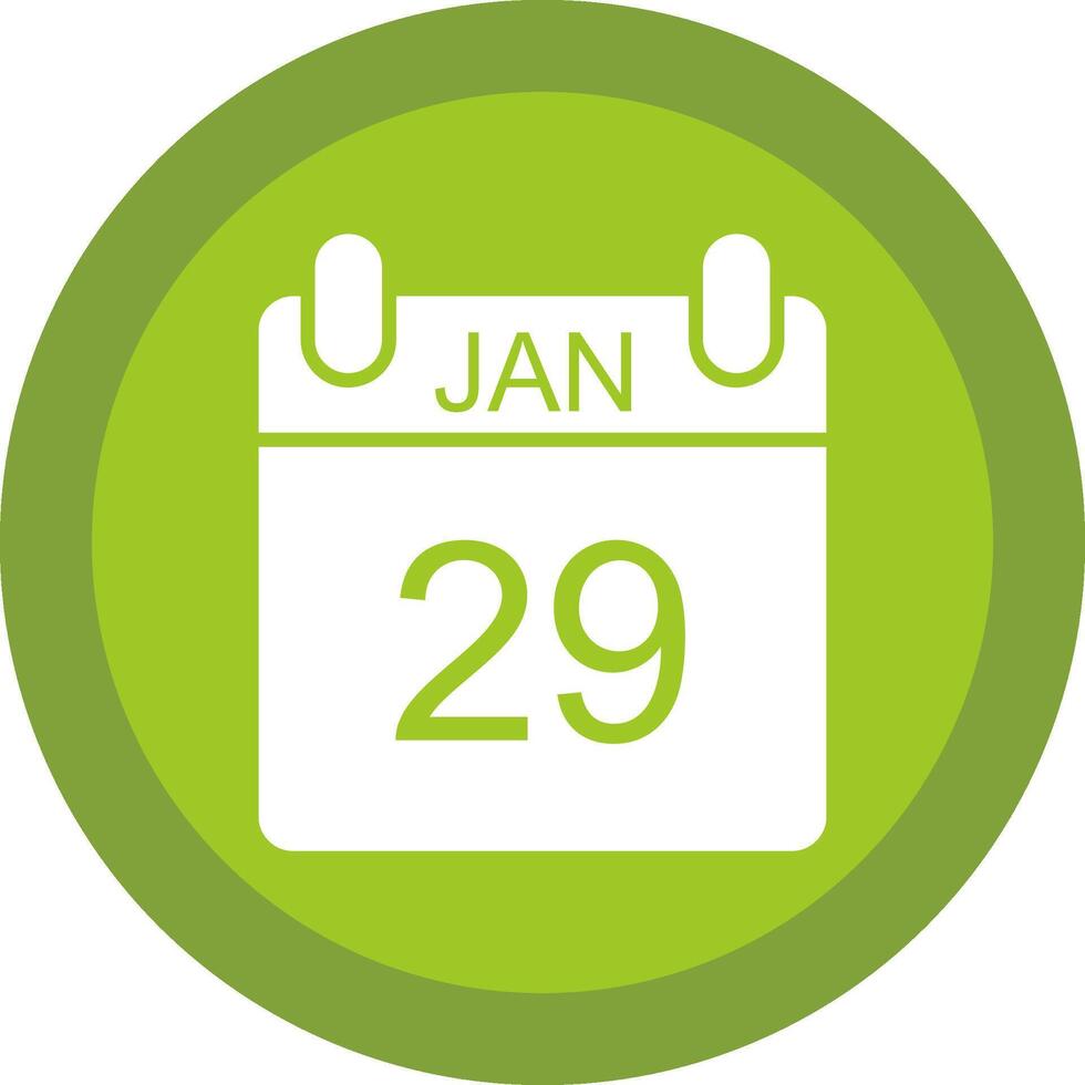 January Glyph Due Circle Icon Design vector