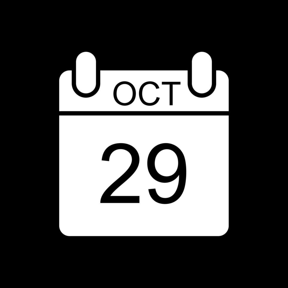 October Glyph Inverted Icon Design vector