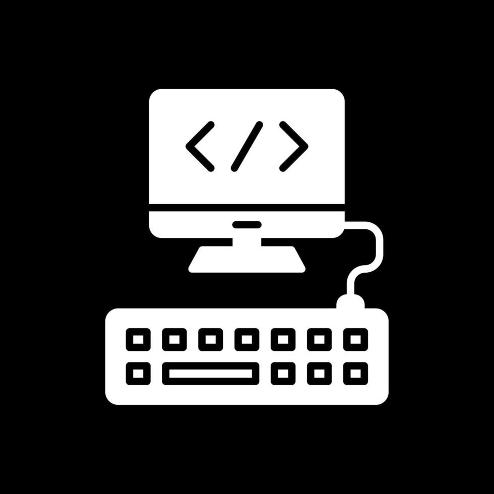 Web Programming Glyph Inverted Icon Design vector