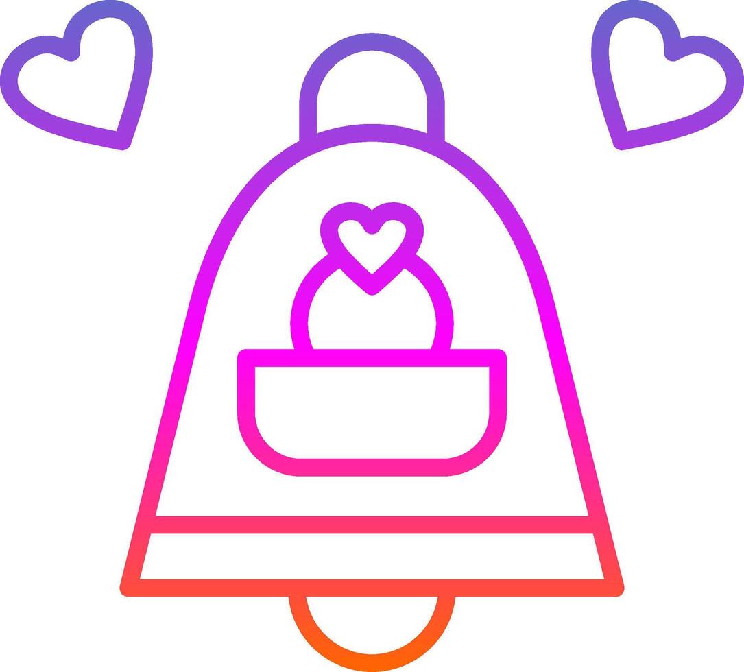 Wedding Bells Line Gradient Icon Design vector