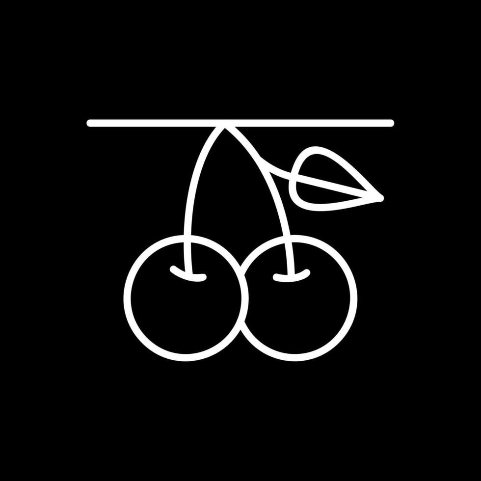 Cereza línea invertido icono diseño vector