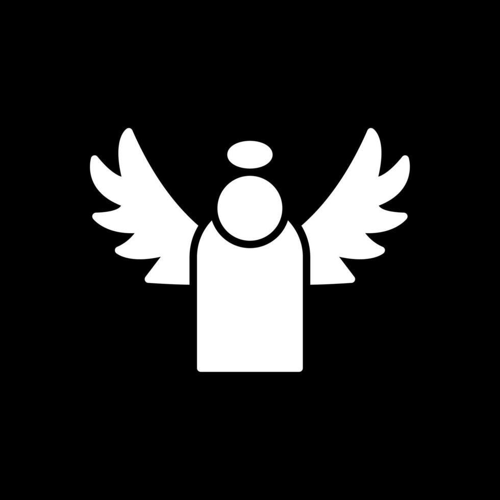 Angel Glyph Inverted Icon Design vector