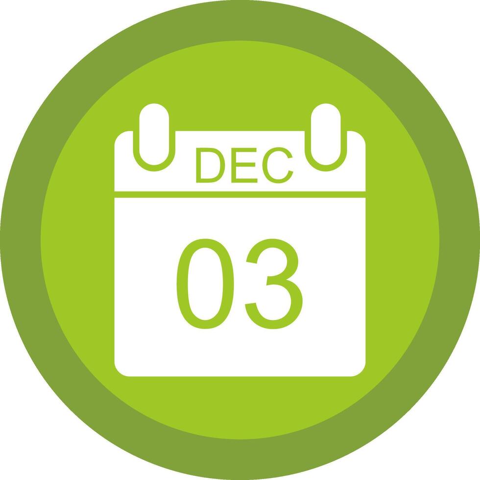 December Glyph Due Circle Icon Design vector