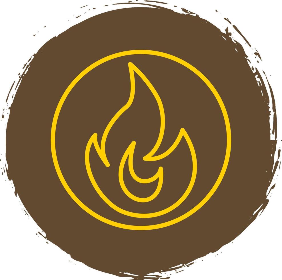 Fire Line Circle Sticker Icon vector