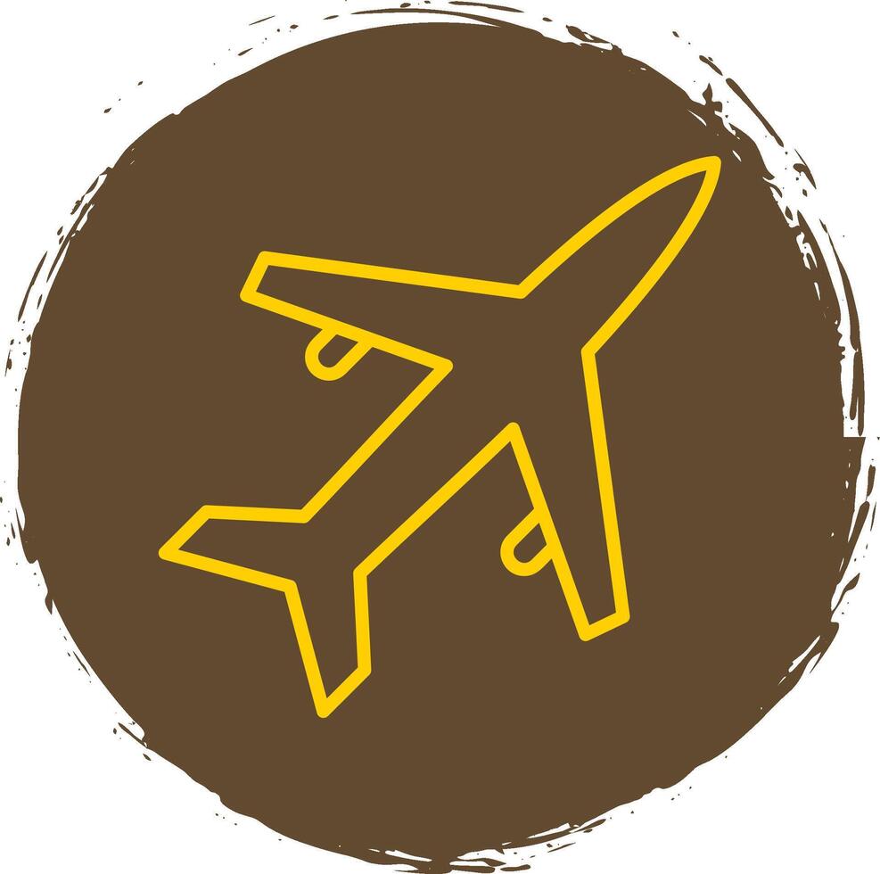 Old Plane Line Circle Sticker Icon vector