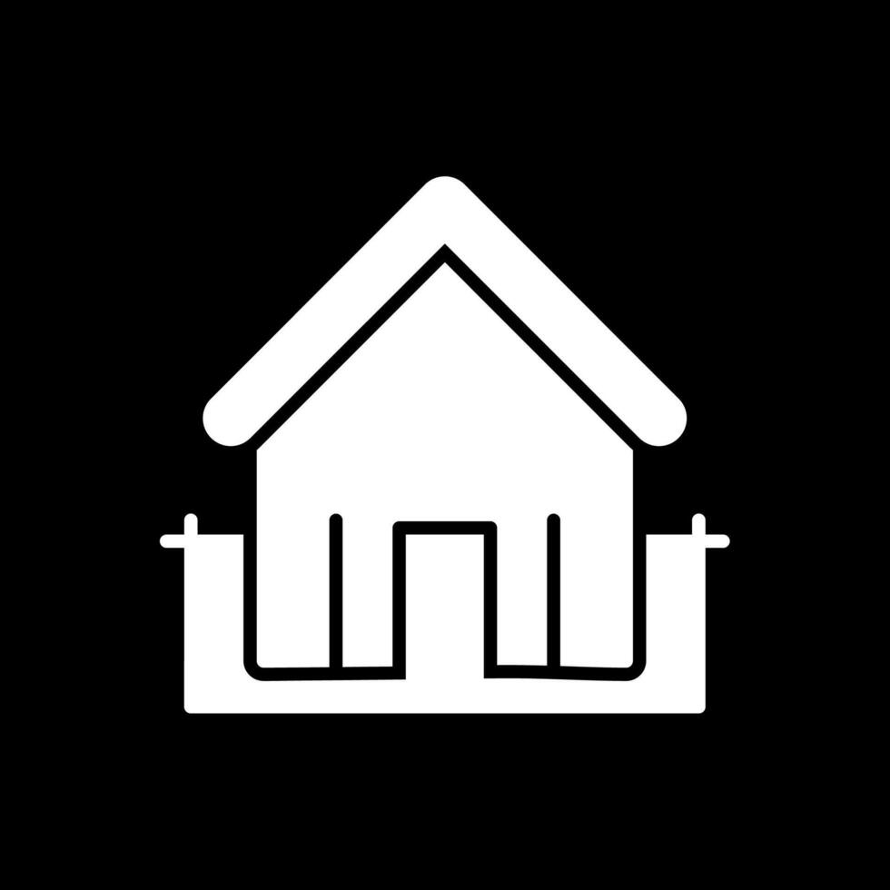 Pavilion Glyph Inverted Icon Design vector
