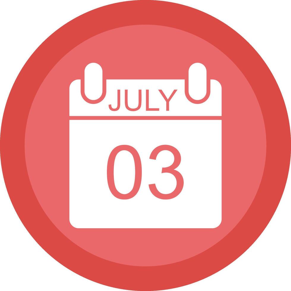 July Glyph Due Circle Icon Design vector