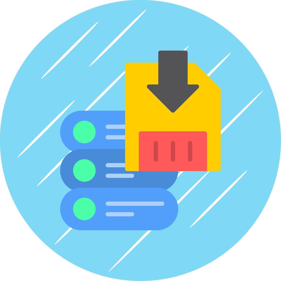Save Data Flat Circle Icon Design vector