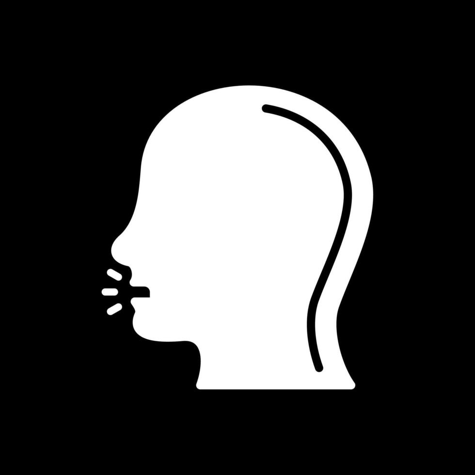 Talk Glyph Inverted Icon Design vector