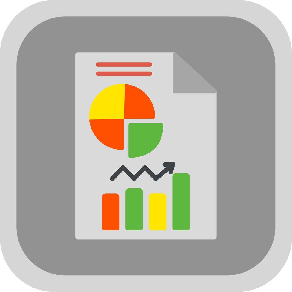 Analytics Flat round corner Icon Design vector
