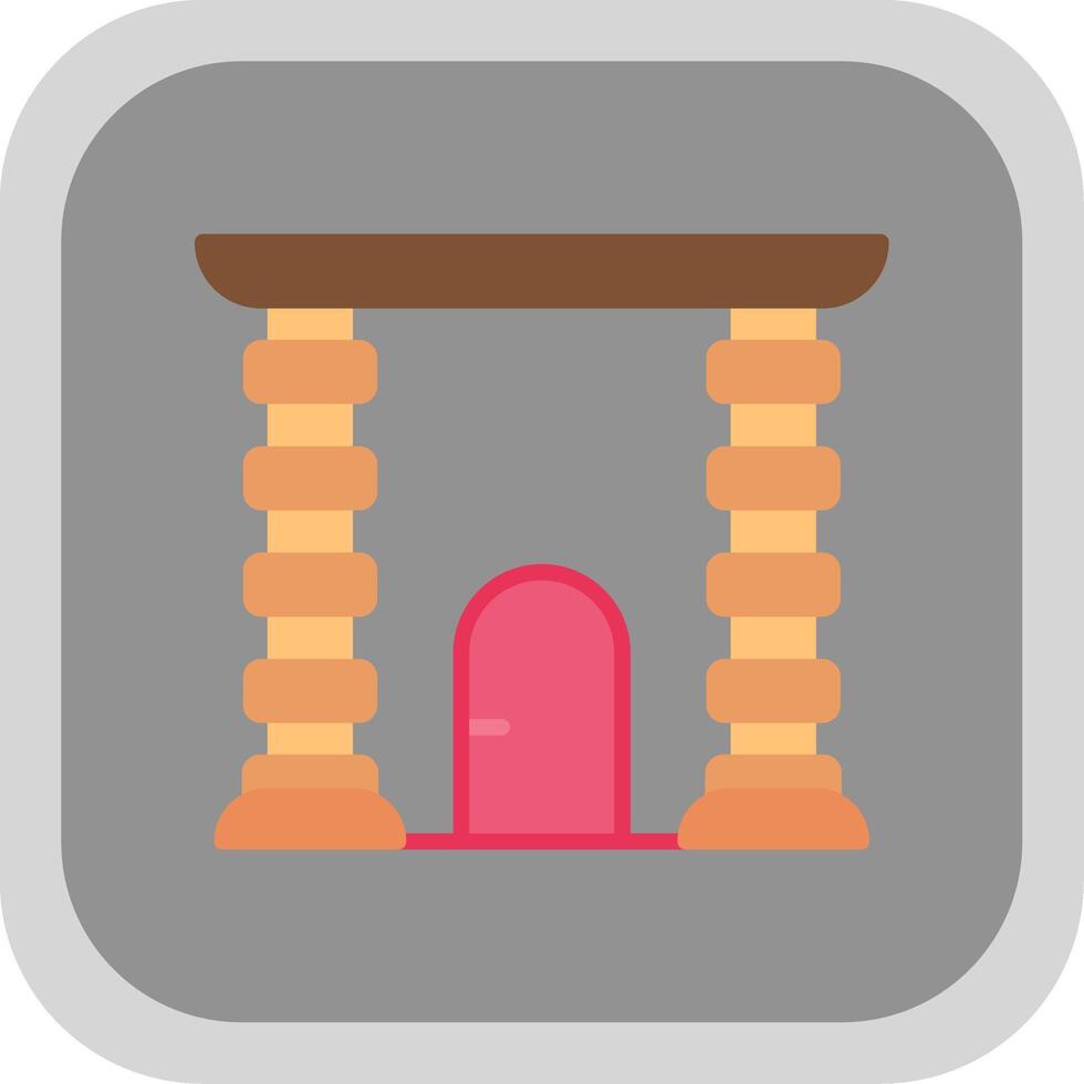 Archway Flat round corner Icon Design vector