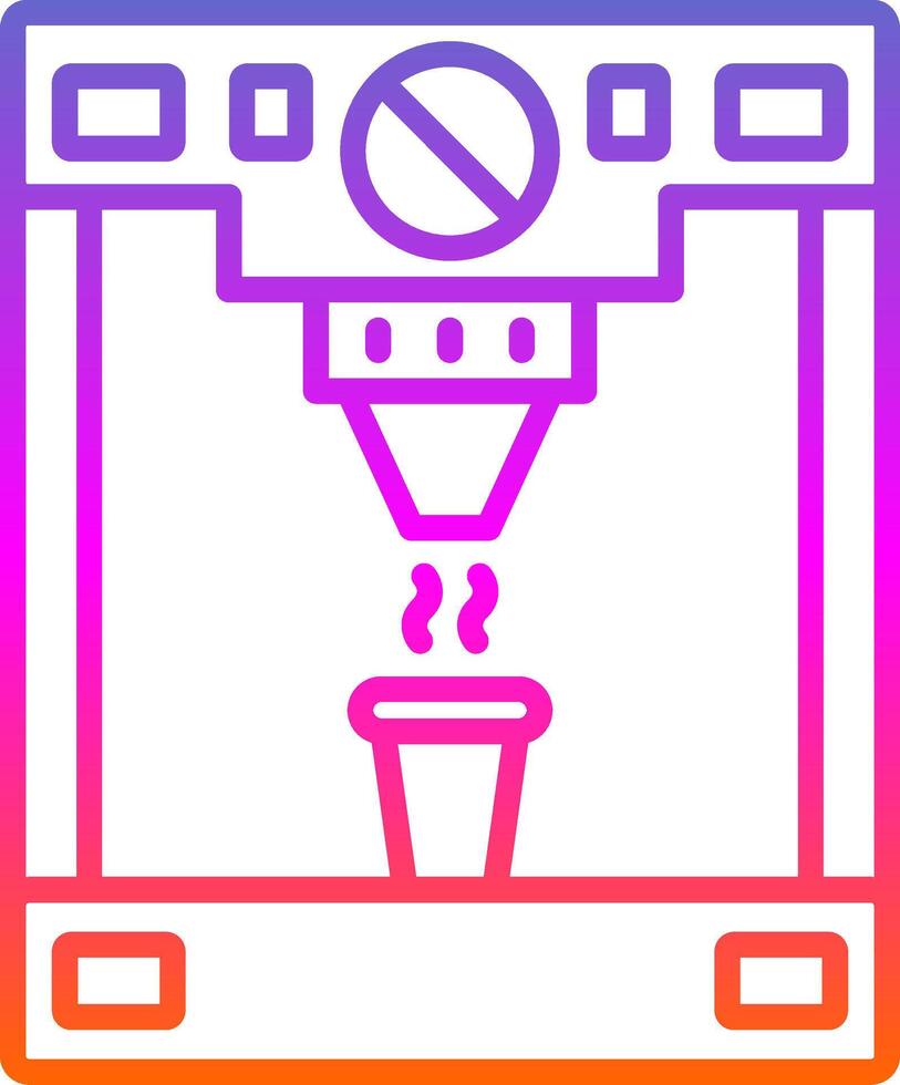 Coffee Machine Line Circle Sticker Icon vector