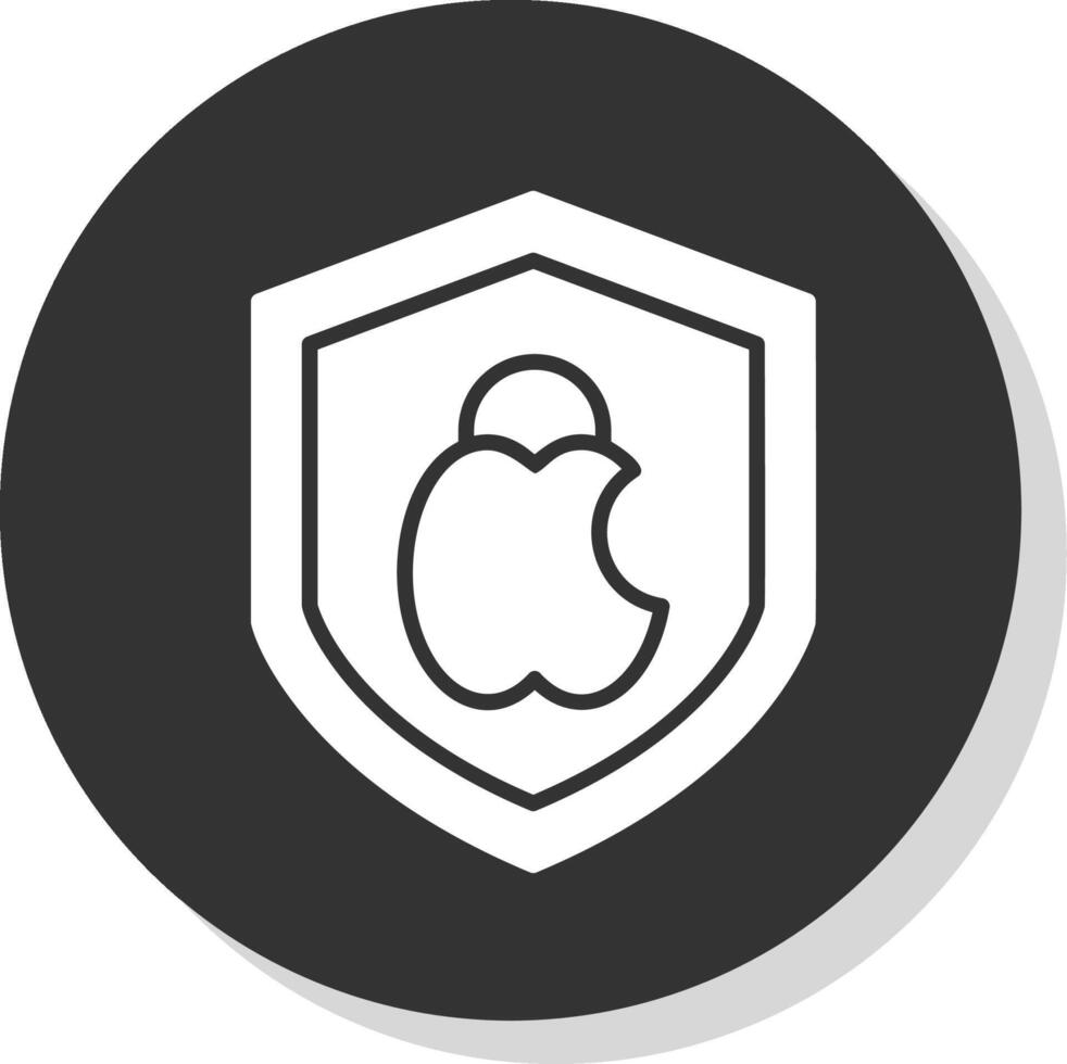 Mac seguridad glifo sombra circulo icono diseño vector