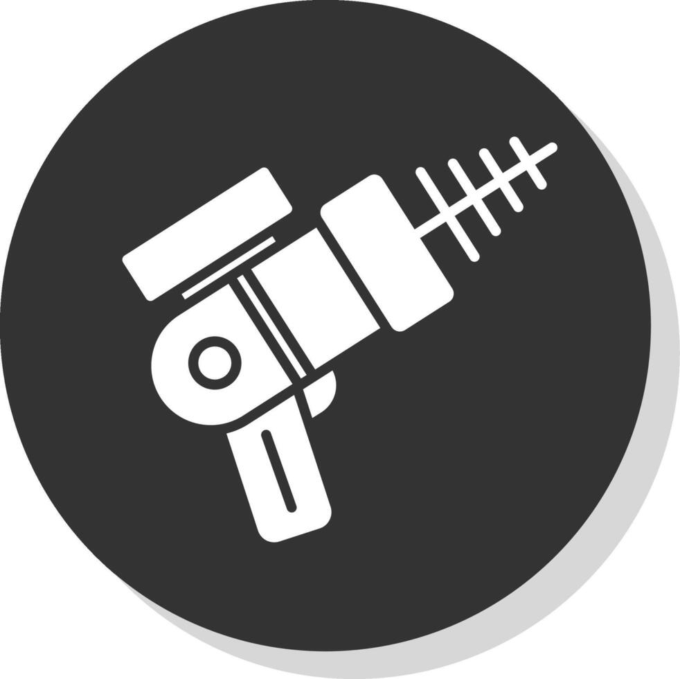 Laser Gun Glyph Shadow Circle Icon Design vector