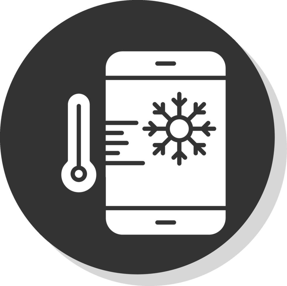 Thermostat Glyph Shadow Circle Icon Design vector