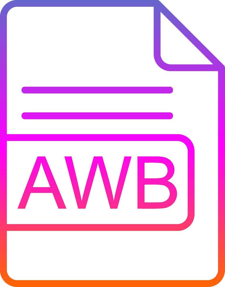 AWB File Format Line Circle Sticker Icon vector