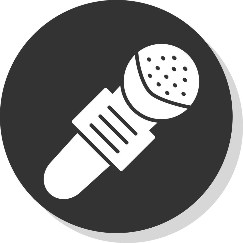 Mic Glyph Shadow Circle Icon Design vector