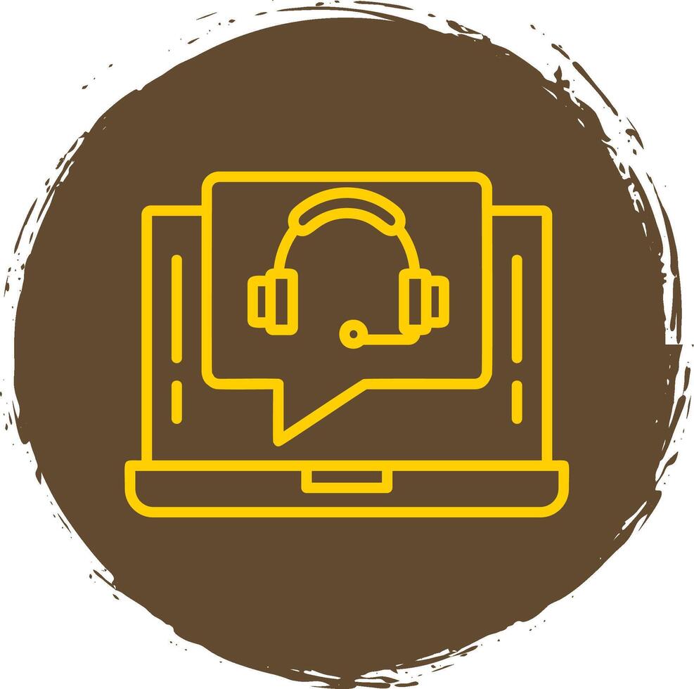 Support Call Line Gradient Icon Design vector