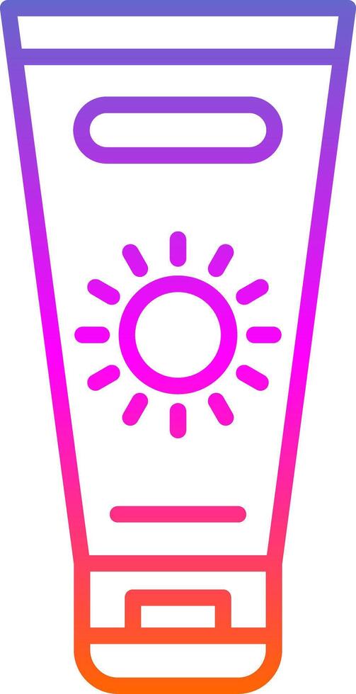 Sun Cream Line Circle Sticker Icon vector