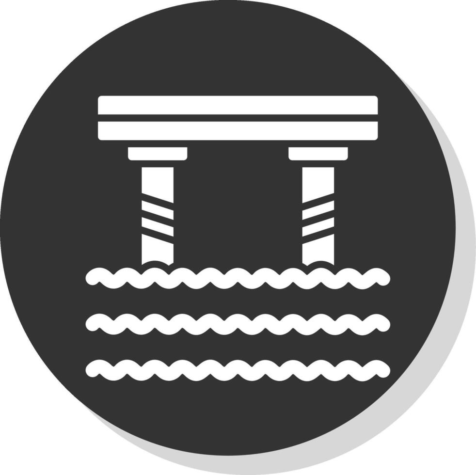 Bridge Glyph Shadow Circle Icon Design vector