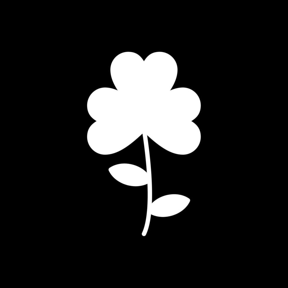 Clover Glyph Inverted Icon Design vector