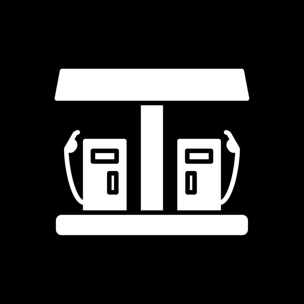 Gas Station Glyph Inverted Icon Design vector