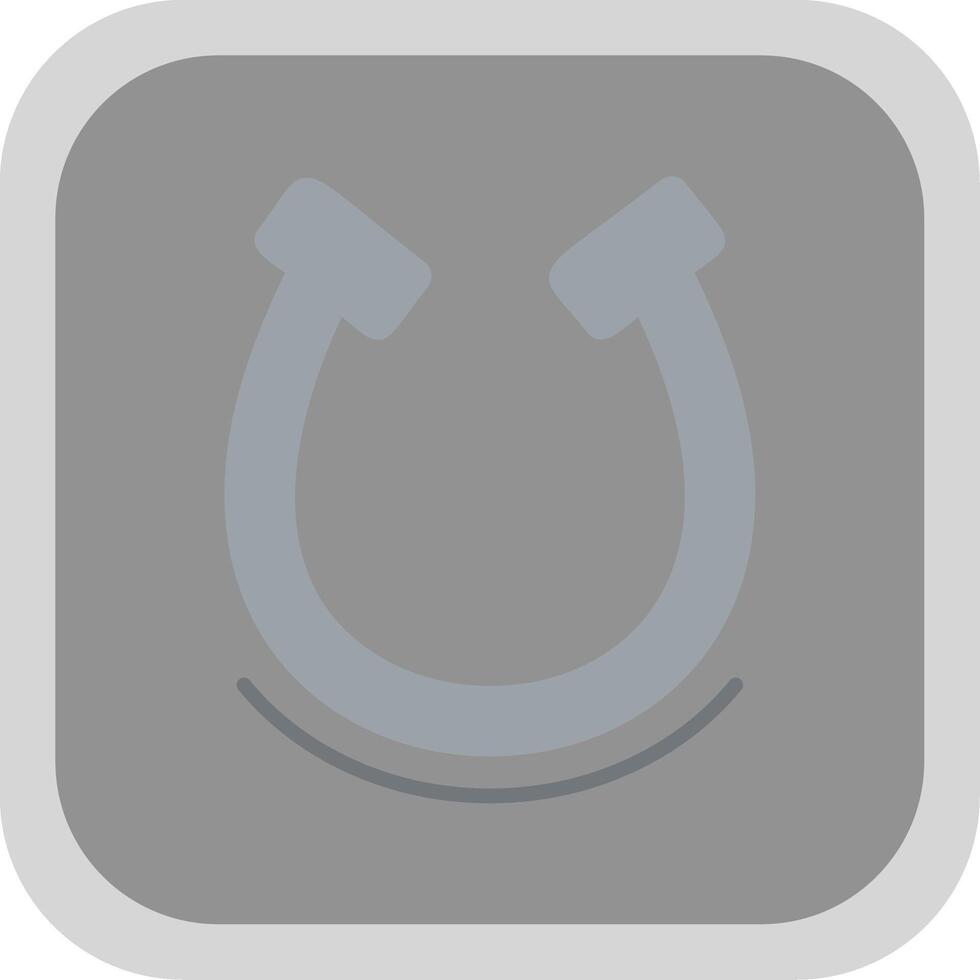 Horseshoe Flat round corner Icon Design vector