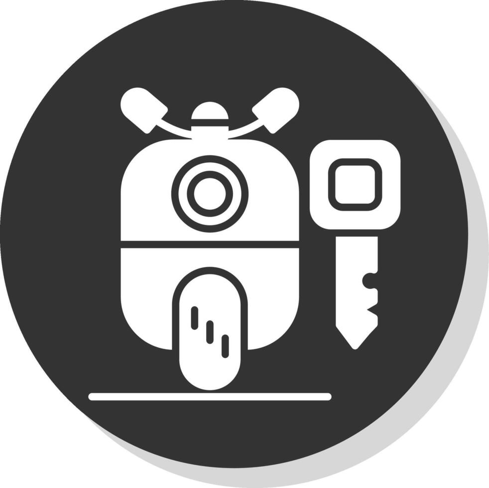 Motorbike Glyph Shadow Circle Icon Design vector
