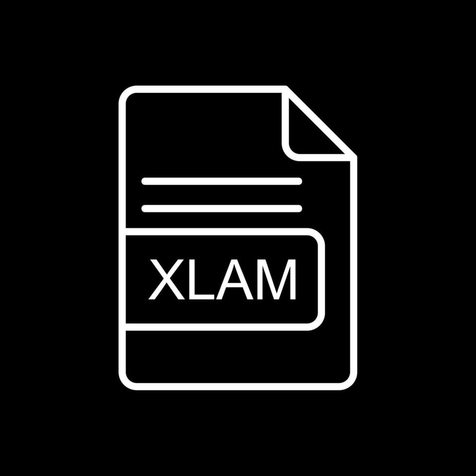 XLAM File Format Line Inverted Icon Design vector